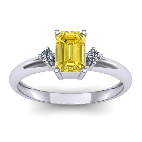 Inel cu safir galben dreptunghiular