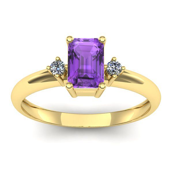 Inel cu ametist dreptunghiular