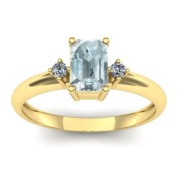 Inel cu aquamarin dreptunghiular