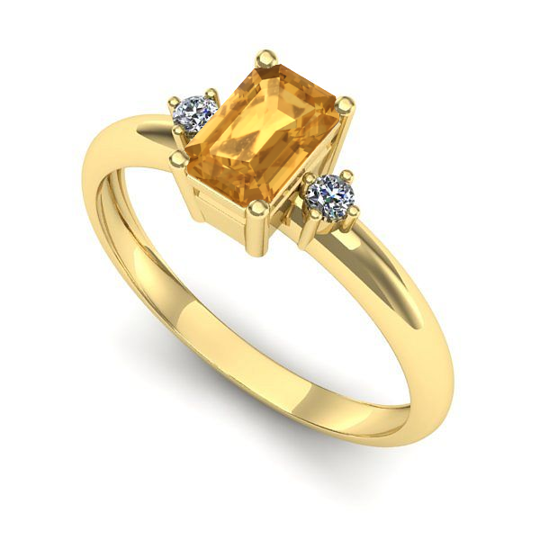 Inel de logodna din aur galben cu citrin