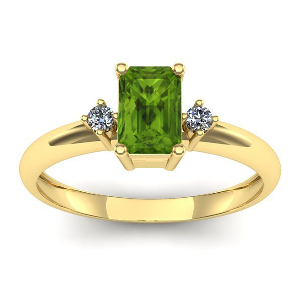 Inel de logodna cu peridot dreptunghiular
