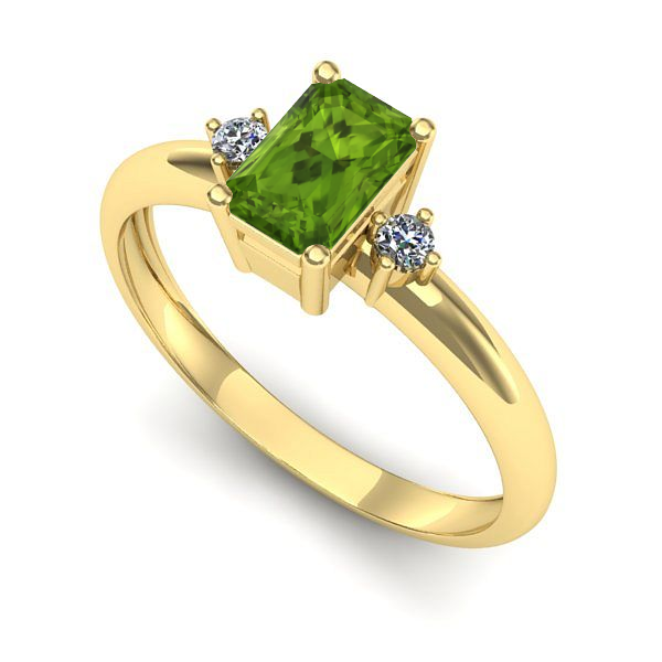 Inel de logodna din aur galben cu peridot