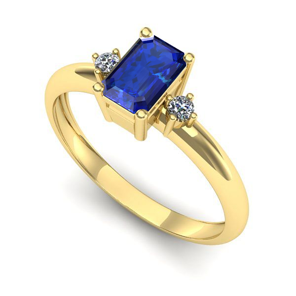 Inel de logodna din aur galben cu safir