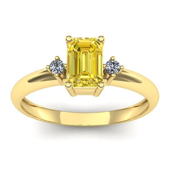 Inel de logodna cu safir galben dreptunghiular