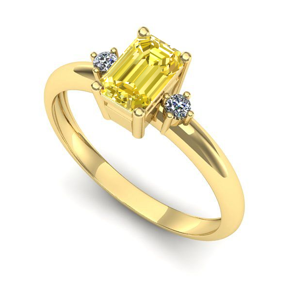 Inel din aur galben cu safir galben