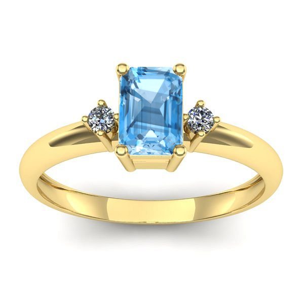 Inel logodna cu topaz blue dreptunghiular