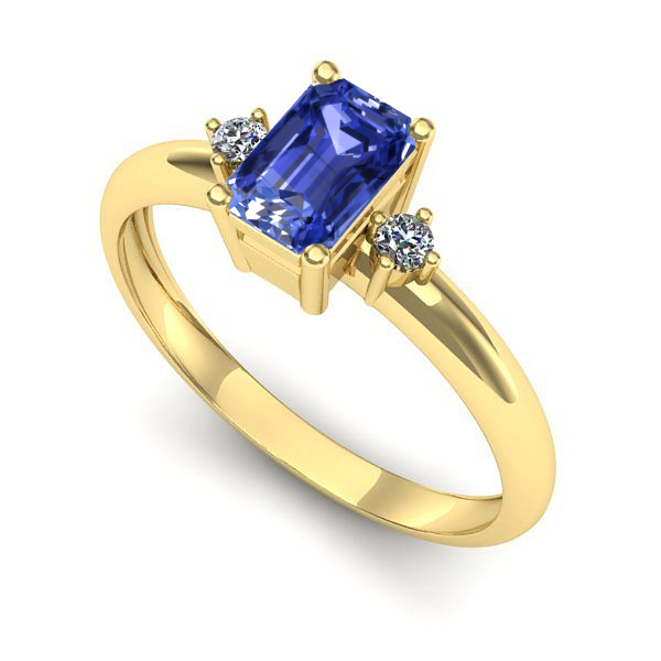 Inel de logodna din aur galben cu tanzanit