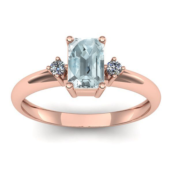 Inel cu aquamarin dreptunghiular