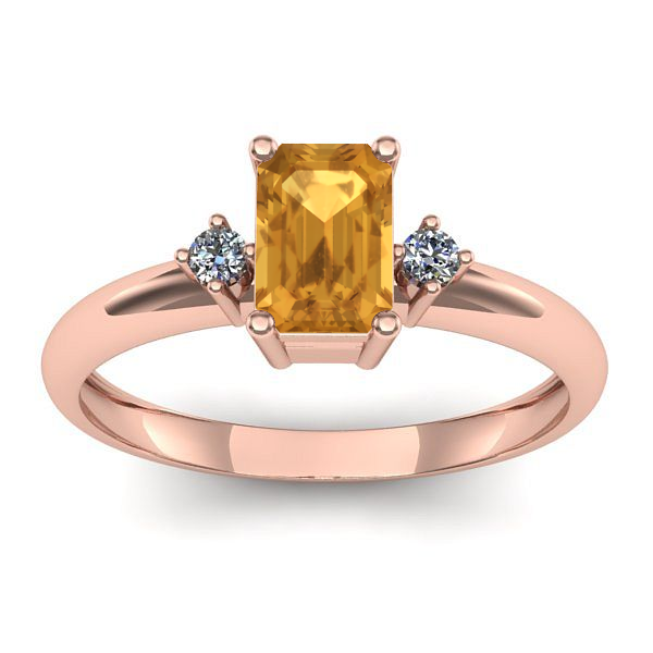Inel de logodna cu citrin dreptunghiular
