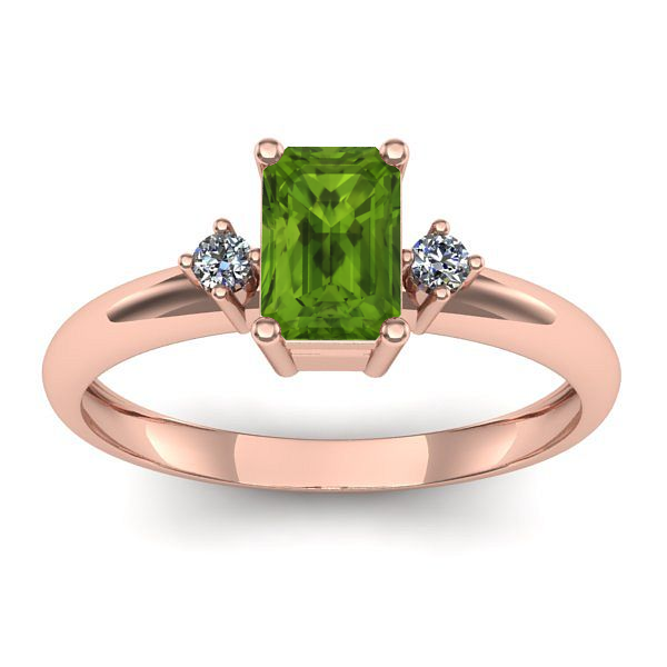Inel cu peridot dreptunghiular