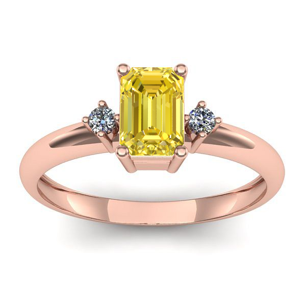 Inel logodna cu safir galben dreptunghiular