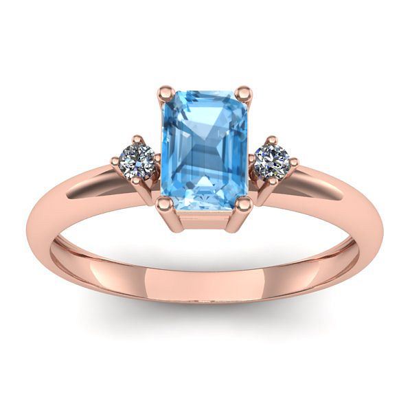 Inel cu topaz blue dreptunghiular