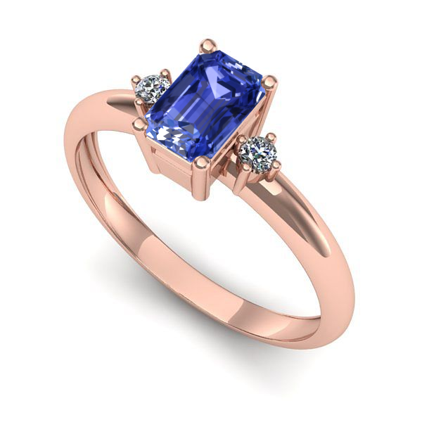 Inel din aur roz cu tanzanit