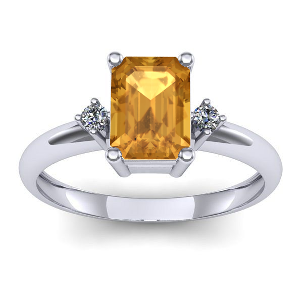 Inel de logodna cu citrin dreptunghiular