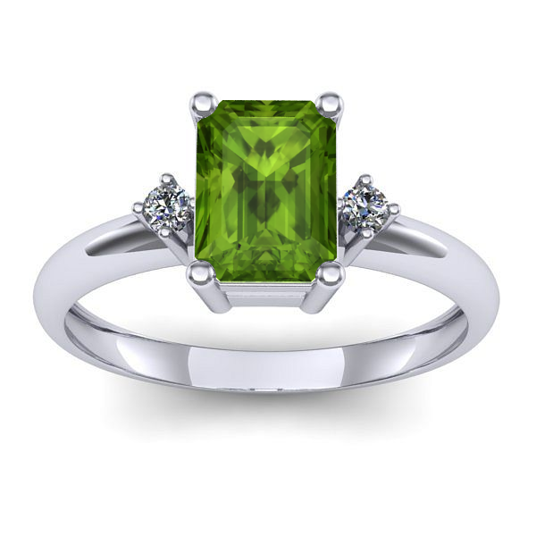 Inel cu peridot dreptunghiular