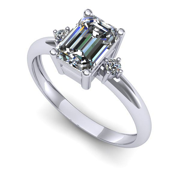 Inel din aur alb cu safir alb