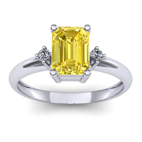 Inel cu safir galben dreptunghiular