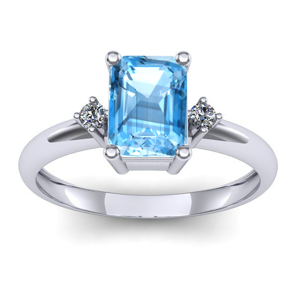 Inel de logodna cu topaz blue dreptunghiular