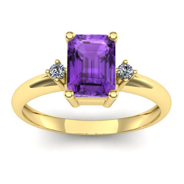 Inel logodna cu ametist dreptunghiular