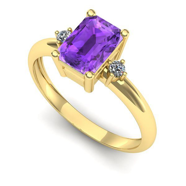 Inel din aur galben cu ametist