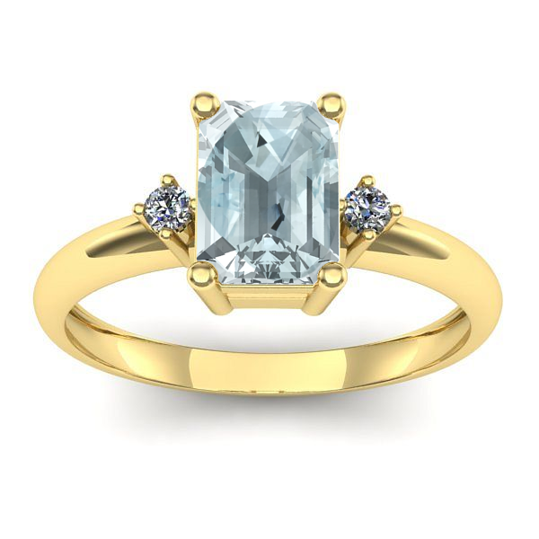 Inel cu aquamarin dreptunghiular