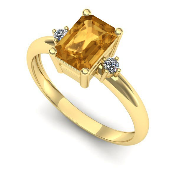 Inel din aur galben cu citrin