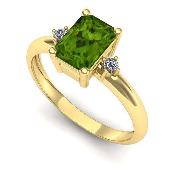 Inel din aur galben cu peridot