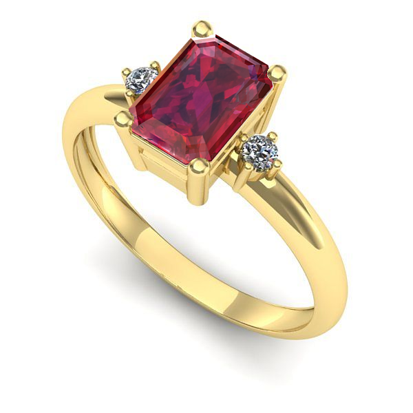 Inel de logodna din aur galben cu rubin