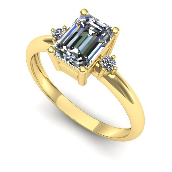 Inel de logodna din aur galben cu diamant de laborator