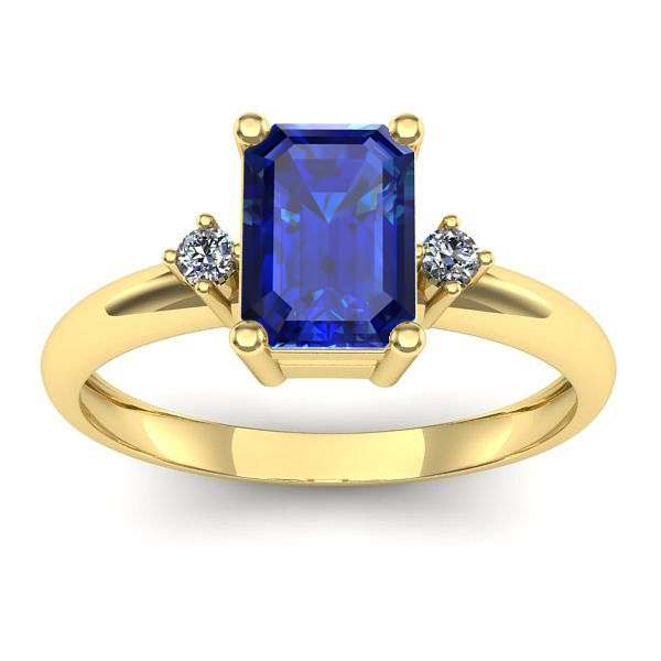 Inel de logodna cu safir dreptunghiular