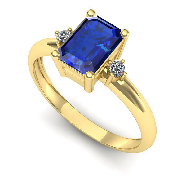 Inel din aur galben cu safir