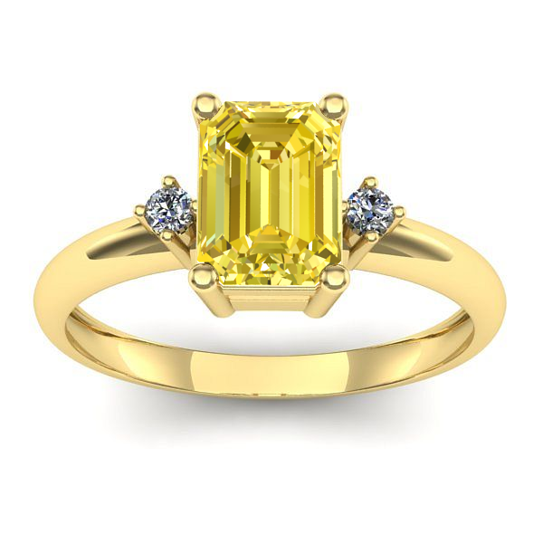 Inel cu safir galben dreptunghiular