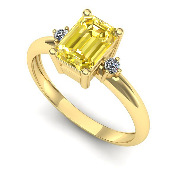 Inel logodna din aur galben cu safir galben