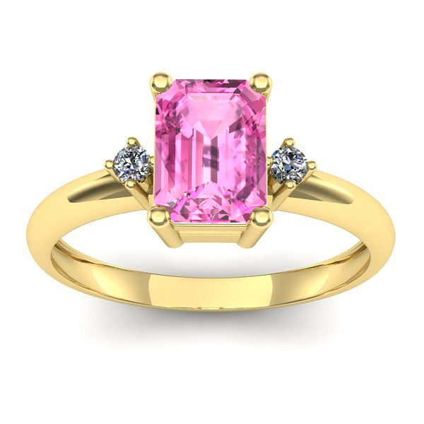 Inel de logodna cu safir roz dreptunghiular