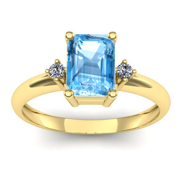 Inel cu topaz blue dreptunghiular