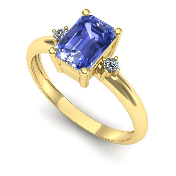 Inel din aur galben cu tanzanit