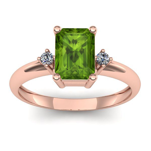 Inel de logodna cu peridot dreptunghiular