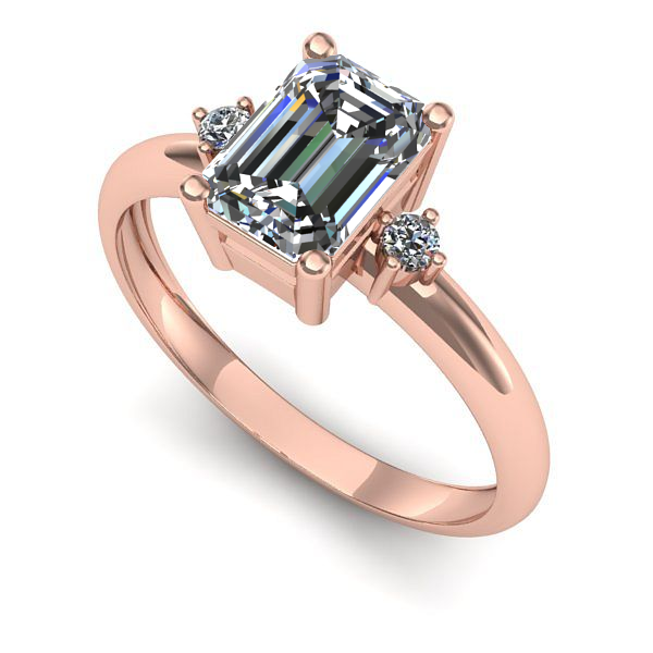 Inel din aur roz cu diamant de laborator