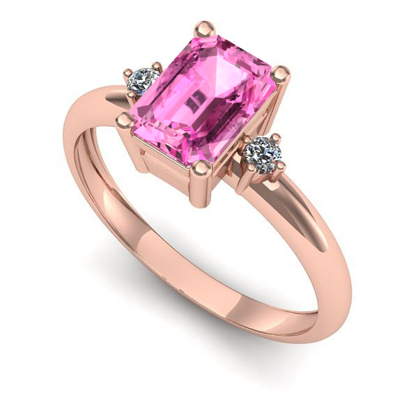 Inel din aur roz cu safir roz