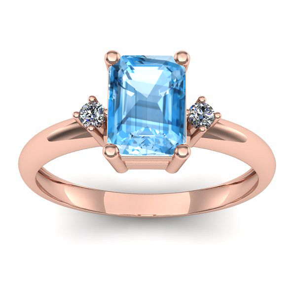 Inel de logodna cu topaz blue dreptunghiular