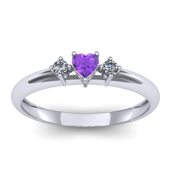 Inel cu ametist inima