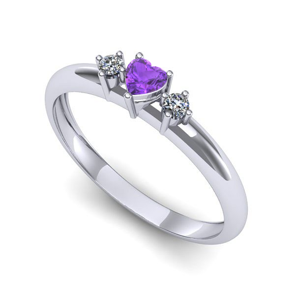 Inel de logodna din aur alb cu ametist
