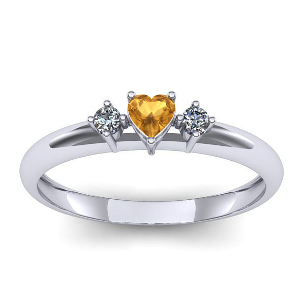Inel de logodna cu citrin inima