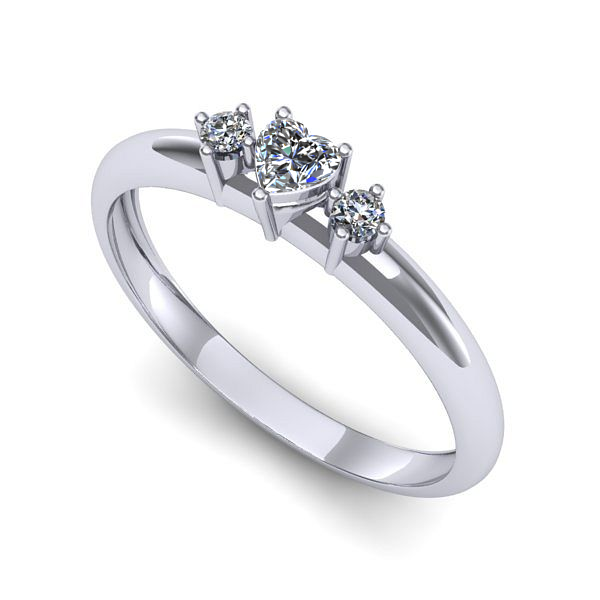 Inel logodna din aur alb cu diamant