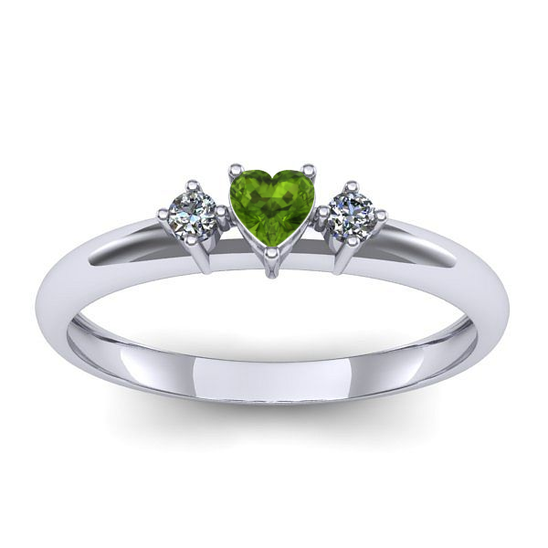 Inel logodna cu peridot inima