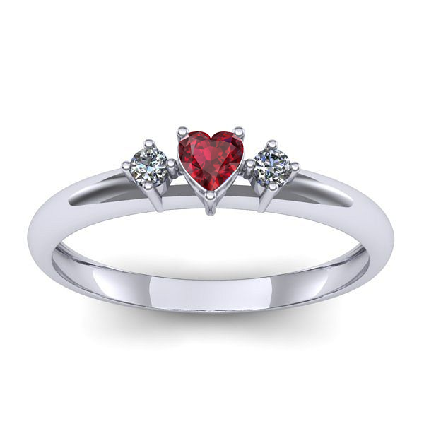 Inel logodna cu rubin inima