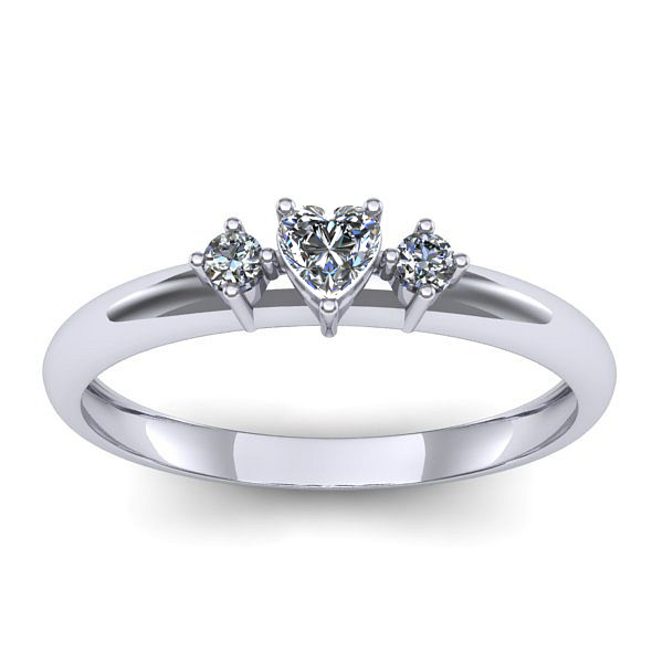 Inel de logodna cu safir alb inima