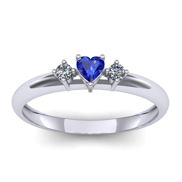 Inel cu safir inima