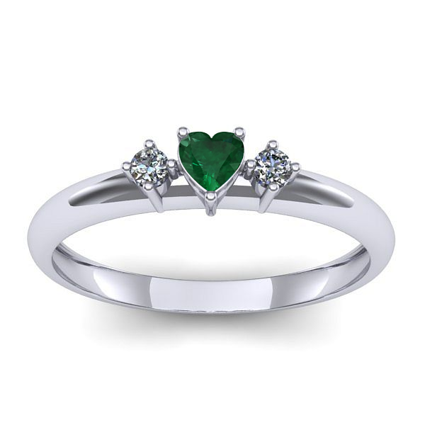 Inel de logodna cu smarald inima