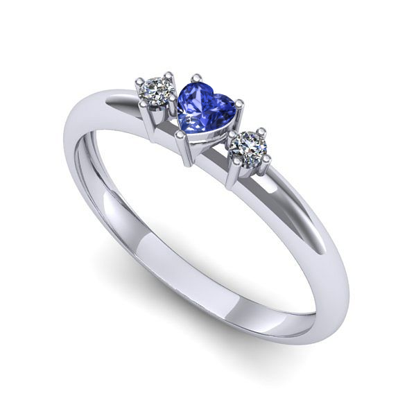 Inel de logodna din aur alb cu tanzanit